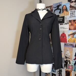 Black Button-Up Blazer Gothic Vintage